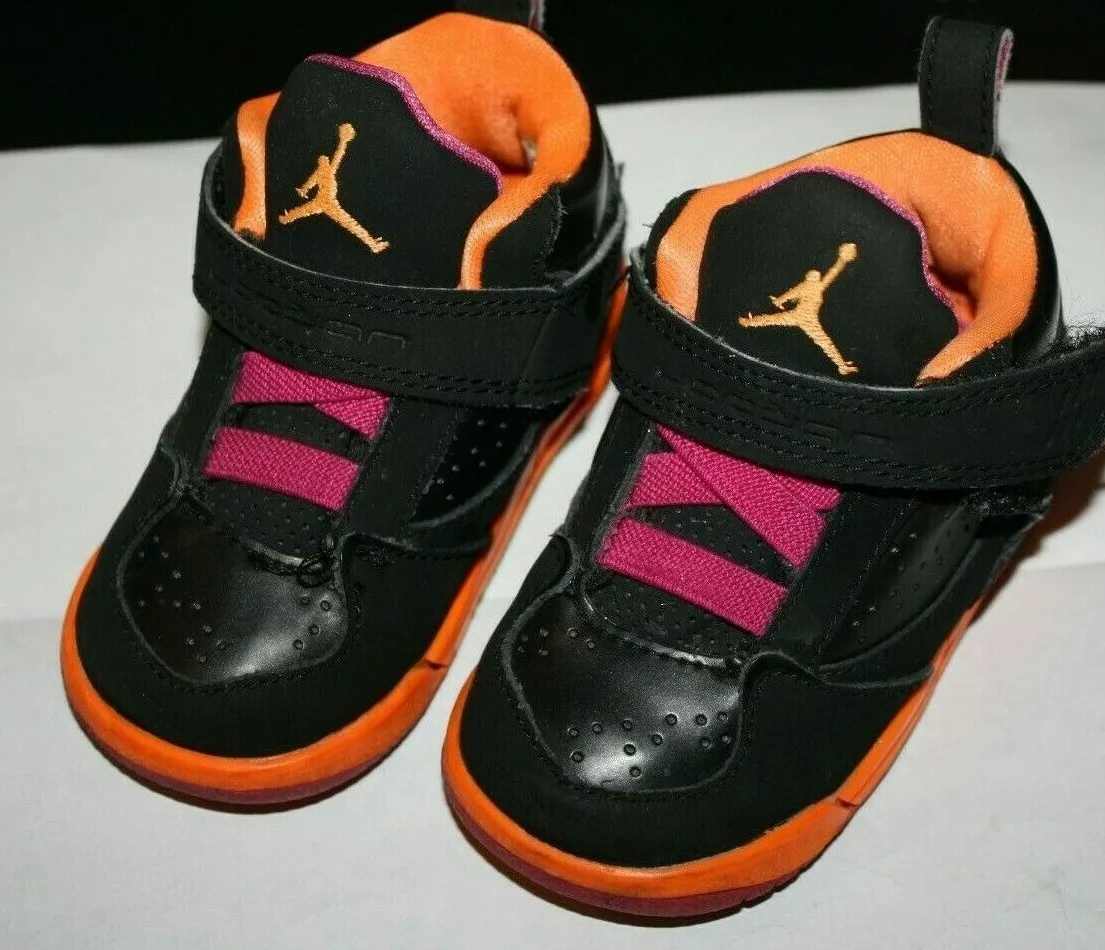 ledsager vogn Helt vildt Jordan High Tops Baby Girl sz 4C Pink Orange Black Shoes -L ^ | eBay