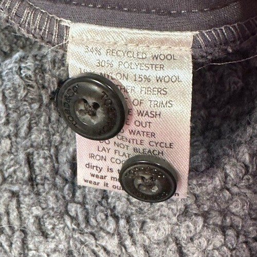 Toad & Co Women's M Boxcan Sherpa Overshirt Gray Button Down Long Sleeve Wool - Picture 8 of 8