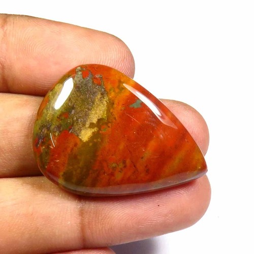 Bloodstone Cabochon Polished Pear Smooth 31x22 mm Natural Red Gemstone BO-146 - Picture 4 of 4
