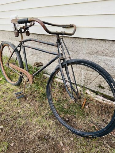 Prewar Schwinn Motorbike Cruiser 1930’s Straight Bar Tank Bike Project Mens 27”