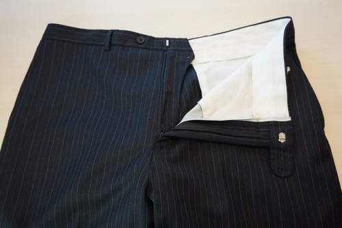 Hickey Freeman Milburn Charcoal Blue White Pinstriped Wosted Wool 2 Pc Suit 44R - Picture 10 of 10