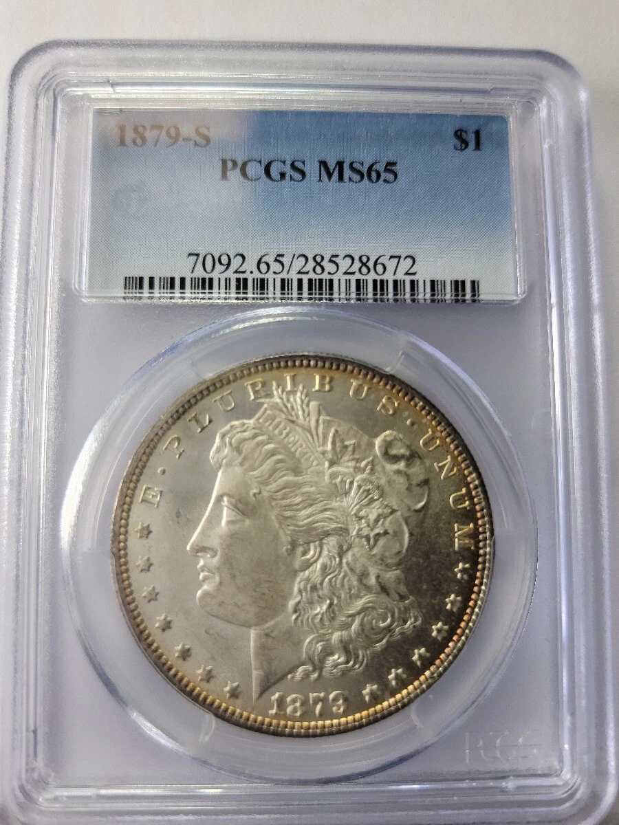 PCGS Certified MS 65 Graded 1879 Year Morgan US Dollars (1878-1921