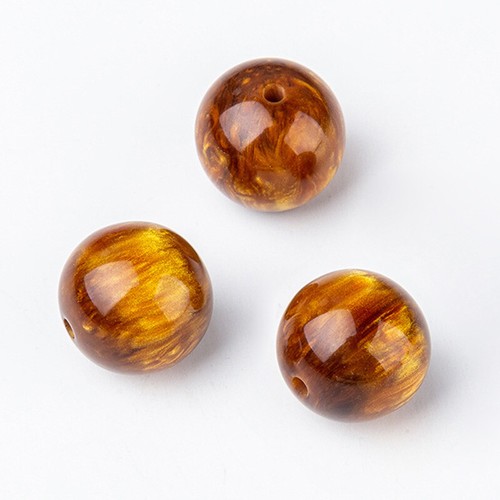 Runde Goldbraun Harz Kunststoff 6/8/10/12/14/16/18/20/22/25/30 mm Lose Perlen - Bild 5 von 14