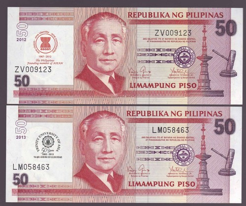 Philippines 50 Pesos 2013 UNC Commemorative Trinity University of Asia