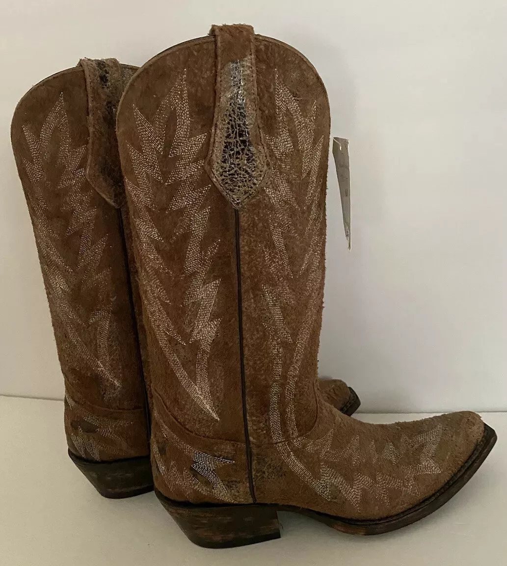 PRICE DROP NWT Ladies JOHNNY RINGO Brown Suede Cowboy Boots Size 6 MSRP 238.00