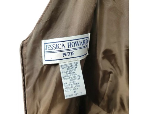 Jessica Howard Womens Dress 8P Sheath Sleeveless Empire Waist Poka Dot V-Neck - Picture 8 of 9