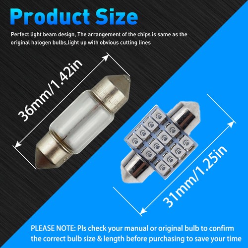 10X Super Green Replace Bulbs 31mm 12SMD Car Interior Festoon LED Lights Lamps - Bild 4 von 6