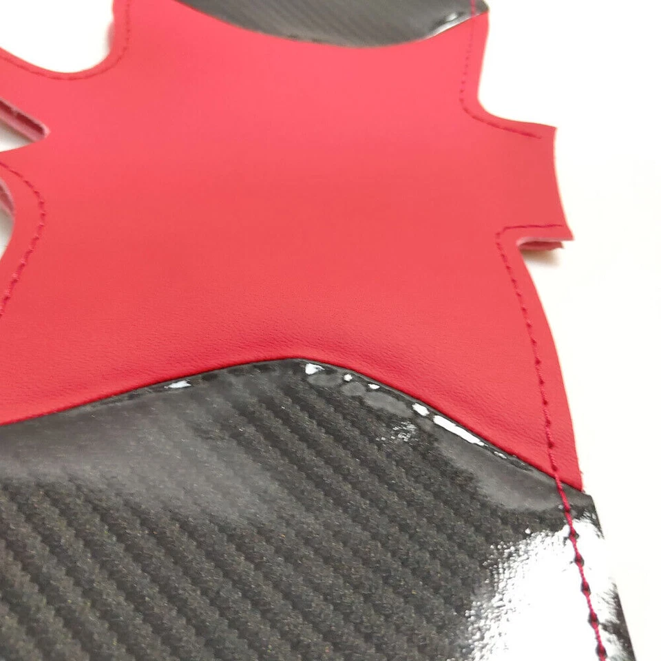 Carbon Fiber Red PU Leather Steering Wheel Hand Sewing Wrap For Tesla Model S/X - Image 3 of 4