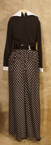 Vestido a lunares blanco y negro para mujer años 50 60 + collar cuchara MCM talla 14 - Imagen 15 de 23