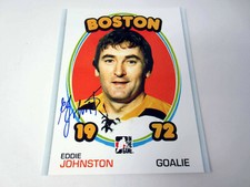 EDDIE JOHNSTON Boston Bruins Penguins SIGNED Autographed 8X10 Photo w/ COA