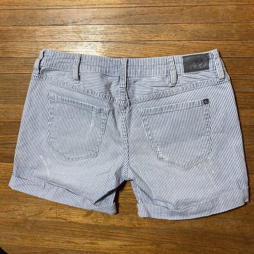 BULLHEAD SHORTS Size 3 Juniors Blue / White Stripped, Cuffed, Distressed - Picture 2 of 11