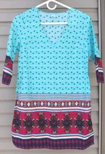 Old Navy Bohemian Tunic Dress Beach Cover Up V-Neck 3/4 Sleeve Womens XS