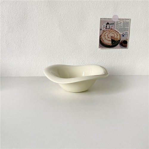 Irregular Dessert Bowl Solid Color Fruit Bowl Wavy Salad Bowl Afternoon Tea - Picture 11 of 11