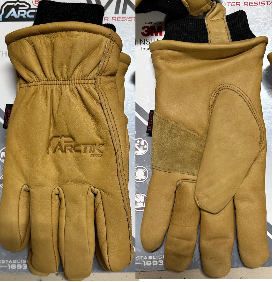 Boss Arctik Winter Work Leather Gloves Water Resistant | eBay