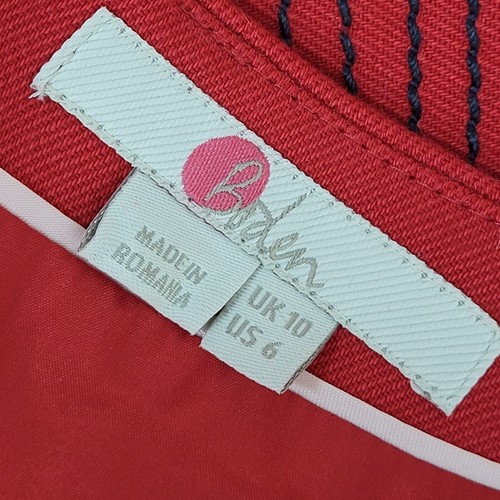 Boden Red V-Neck Short Sleeve Midi Dress Vintage Y2K Women's UK Size 10 - Picture 4 of 4