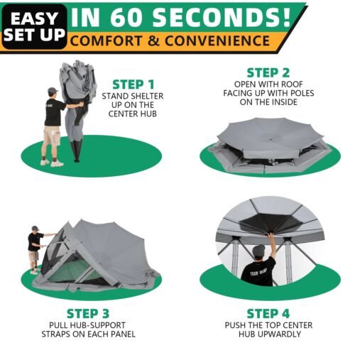 15x15ft Large Pop-Up Gazebo Canopy Tent with Mosquito Netting Screened Shelter# - Picture 12 of 99