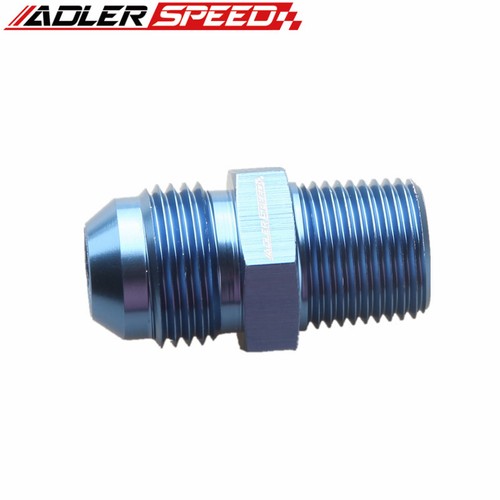 NEW -8AN AN8 Male To 3/8" NPT Thread Straight Aluminum Fitting Adapter Blue USA - Picture 2 of 5