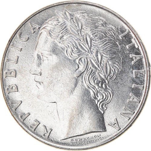 Italy 100 Lire | 100 Coins | Large type | Goddess Minerva | KM96.1 | 1955 - 1989 - Picture 3 of 12