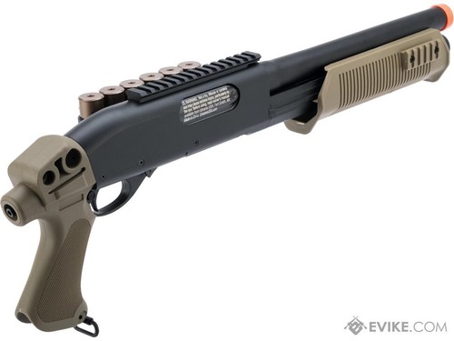 Tactical Force Tri-Shot Spring Powered Pump Shotgun by UMARE Color: Black / Tan - Picture 3 of 4