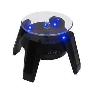rotating display stand turntable solar led light rotary battery loading leadleds