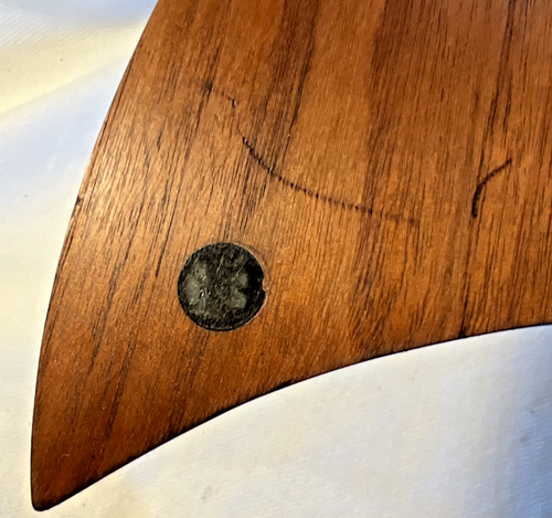 Rare Teak Wood Tray Inlaid Fish Marquetry Intarsia Style MCM Danish Modern 1960s - Picture 9 of 15