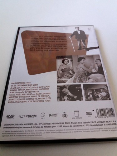 DVD "EL DIFUNTO ES UN VIVO" COMO NUEVO PACO MARTINEZ SORIA JUAN LLADO SAZA MARY - Imagen 2 de 2