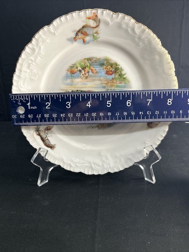 Vintage Joseph Schachtel Fischteller Germany 4er Set geprägt Goldrand neuwertig - Bild 12 von 12