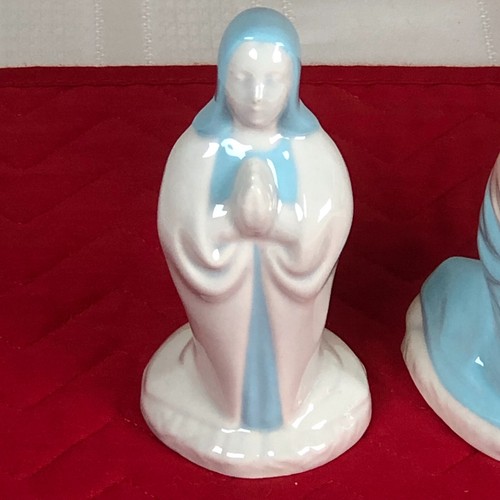 Presepe vintage fatto a mano ceramica porcellana 1980 Maria Giuseppe Gesù - Foto 2 di 7
