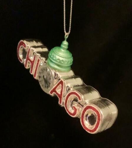 BLOWN GLASS CHICAGO MARSHALL FIELDS STATE STREET CLOCK CHRISTMAS TREE ORNAMENT~N - Picture 3 of 4
