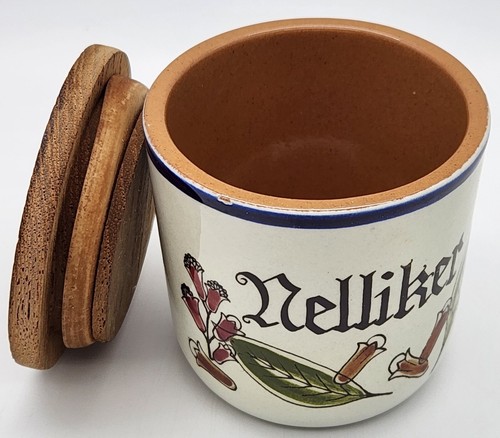 Knabstrup Pernille Series Spice Jars (7) 7cm Teak Lids MCM D. Hinde Denmark '60s - Picture 12 of 24