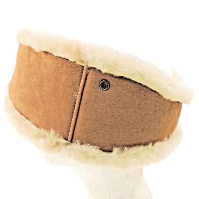 UGG ⚜ WOMEN\'S BROWN LAMB LEATHER WINTER FASHION HEADBAND UGG Exposed Logo Sheepskin Headband | Neiman Marcus main image 4