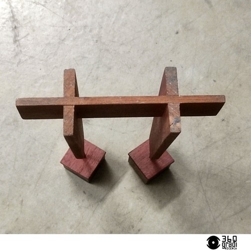 Portacandele in legno e ottone vintage Italy 1950 - Imagen 6 de 6