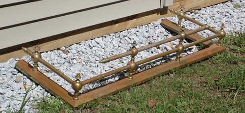 Antique 19th c. Victorian Brass Plated Fireplace Fender Fire Screen Surround - Picture 5 of 11