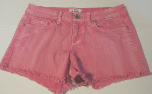 Aeropostale Womens Junior Pink Colored Low Rise Stretch Fringe Shorts Size 1/2 - Picture 5 of 5