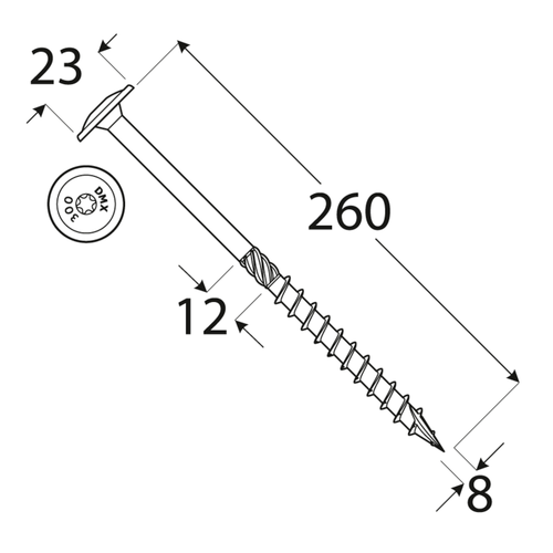Holzbauschrauben mit Tellerkopf CT - 8mm TORX - Zink galvanisiert - Bild 90 von 197