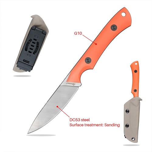SDOKEDC Knives DC53 Coltello a lama fissa tattico da combattimento in acciaio con fodero kydex - Foto 25 di 26