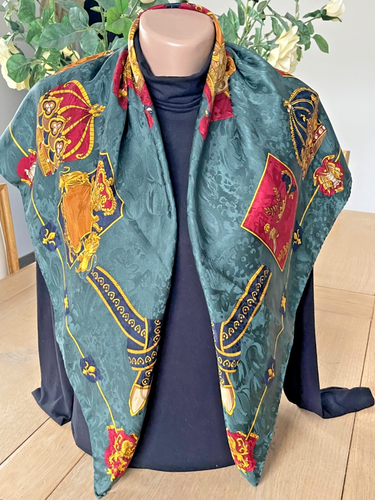 Foulard/Carré/Shawl★Foulard Italy ★soie -hand rolled-57g★Silk SCARF schal TTBE - Imagen 3 de 9