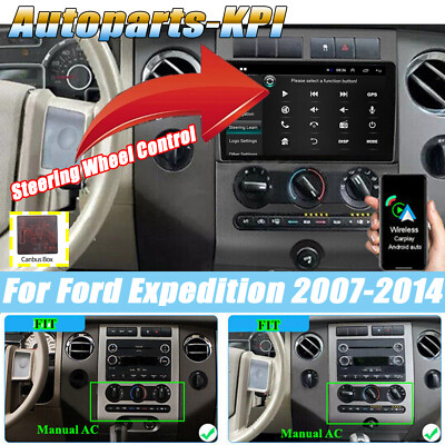 9'' For Ford Expedition Manual AC Android 13 Car Stereo Radio GPS BT WIFI FM RDS