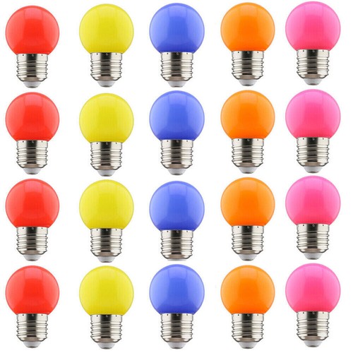 20x Set farbige LED 3W E27 Leuchtmittel Birnenform gemischt farbige Glühbirnen - Bild 23 von 36