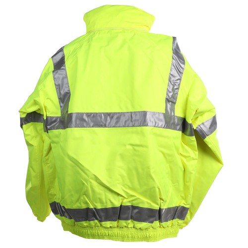 WS WORKWEAR Hi-Vis Wet Weather Bomber Jacket | Yellow Lime - Picture 3 of 35