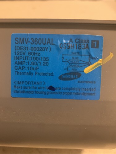 Cool Fan From a Microwave SMV-360UAL DE31-0028Y MW2 - Picture 2 of 5