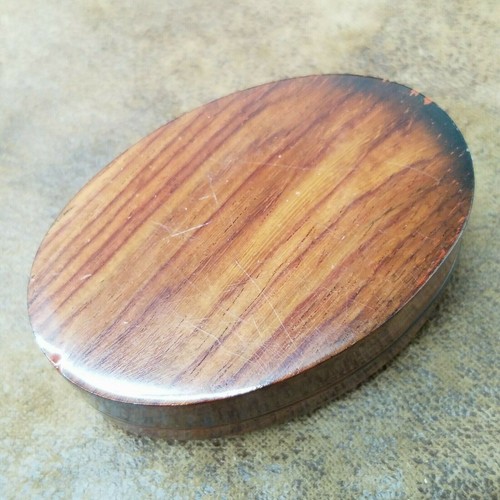 Oval Wood Lacquered Jewelry Trinket Box Inlaid Mother Of Pearl Abalone Rose Desi - Picture 5 of 5