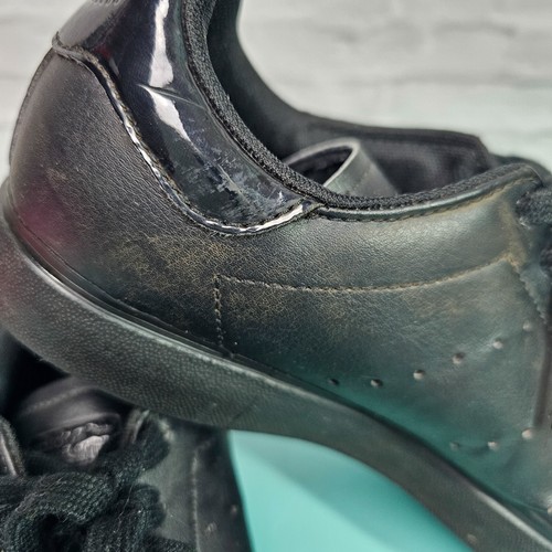 Adidas Stan Smith Black Leather Sneakers Size US 7 School Shoes Casual Lace up - Bild 3 von 10