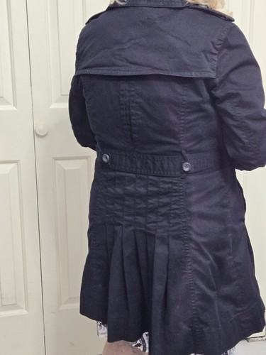 Pleated Dbl Breast Coat, MED Plaid Lined, Vtg Runs Small Matrix Vibes - Picture 13 of 14