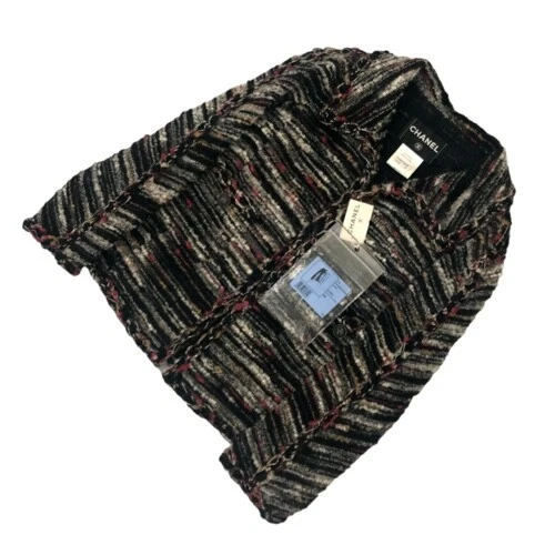 Blazer Chanel Nero Multicolore Lesage Fantasy Tweed Lana Taglia FR36 S
