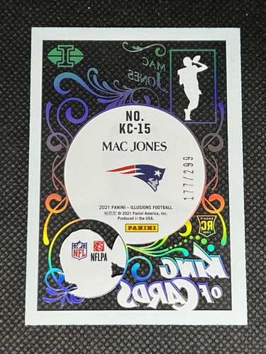 Mac Jones 2021 Illusions Blue King of Cards Rookie RC 177/299 #KC-15 Patriots - Bild 2 von 2