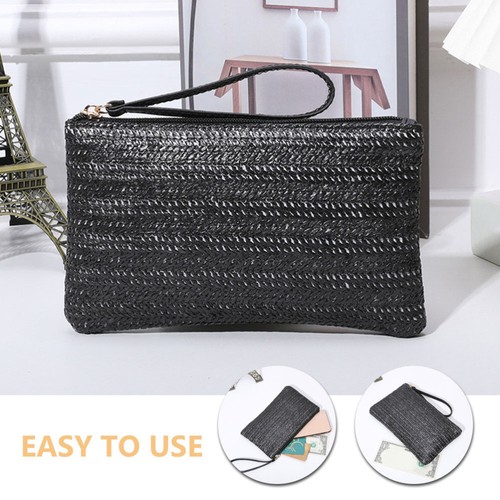 Woven Change Purse Portable Coin Purse Zipper Wallet Change Purse for Girls - Foto 8 di 12