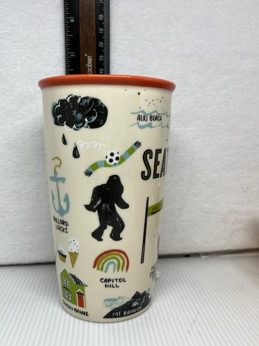 Taza de viaje Starbucks Seattle Sasquatch Bigfoot 2017 cerámica vaso sin tapa 12 oz - Imagen 2 de 11