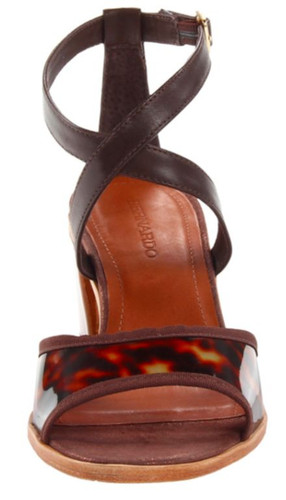 NEW Bernardo Bamboo 8.5 Medium Bronze Tortoise Calf Leather Women's Heels Sandal - Bild 8 von 8