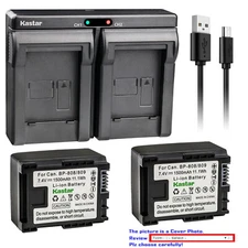 Kastar Battery Dual USB Charger for Canon BP-809 Canon VIXIA HF200 HF 200 Camera
